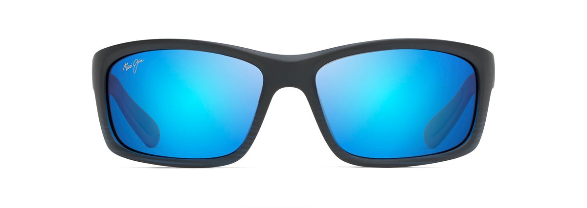 Maui Jim Kanaio Coast sunglasses in Matte Trans Blue Black with Stripe, front view