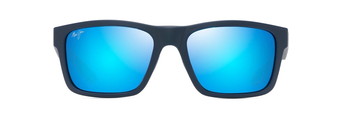 Maui Jim The Flats sunglasses in Matte Black with Light Blue, front view