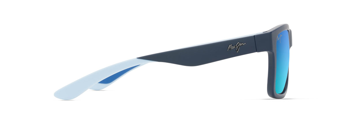 Maui Jim The Flats sunglasses in Matte Black with Light Blue, side view
