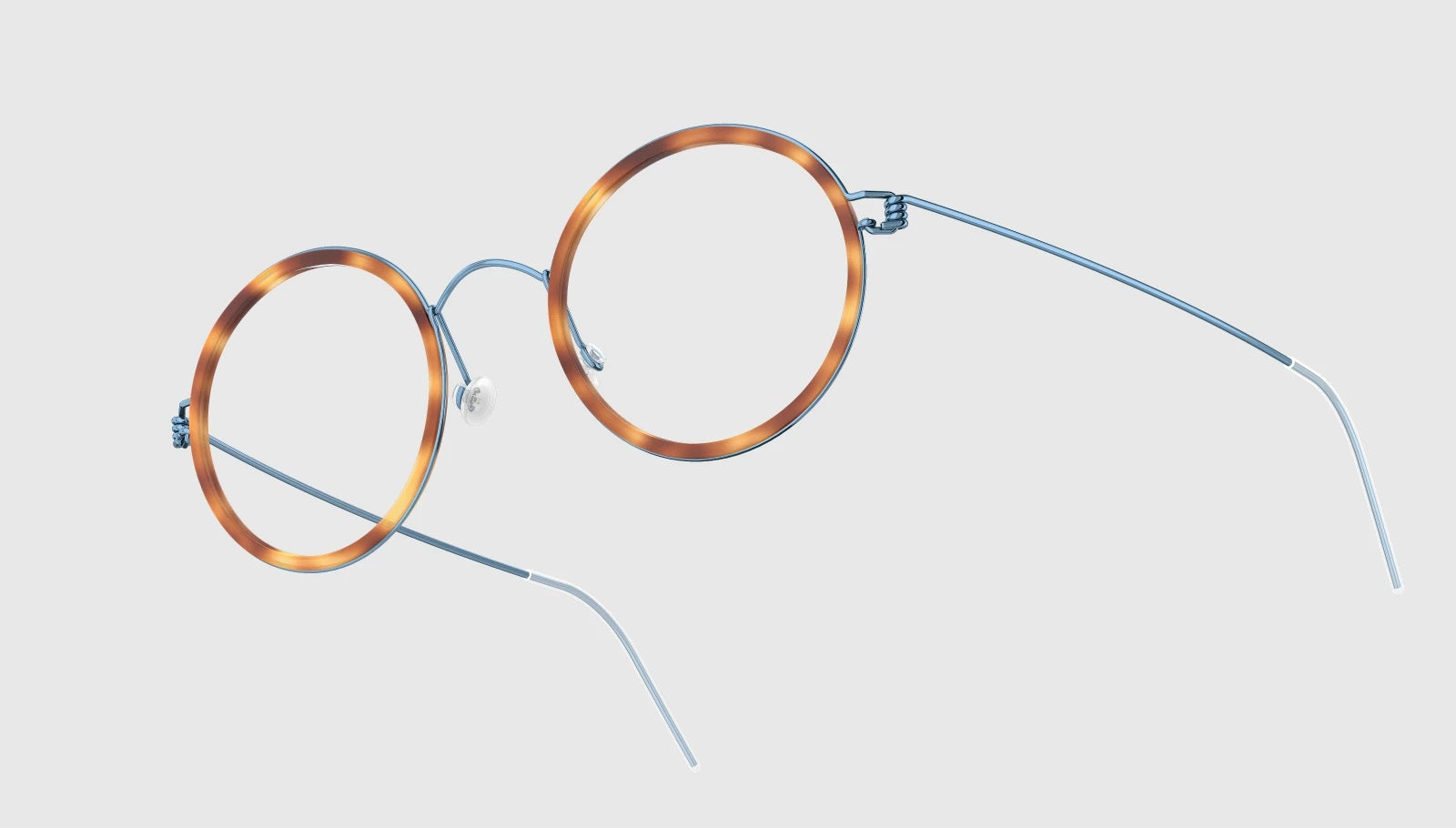 LINDBERG Air Titanium Rim Cameron — Blue Cobalt frame with Matt Tortoise acetate inner rim — titanium eyeglasses — alternate view — official product render