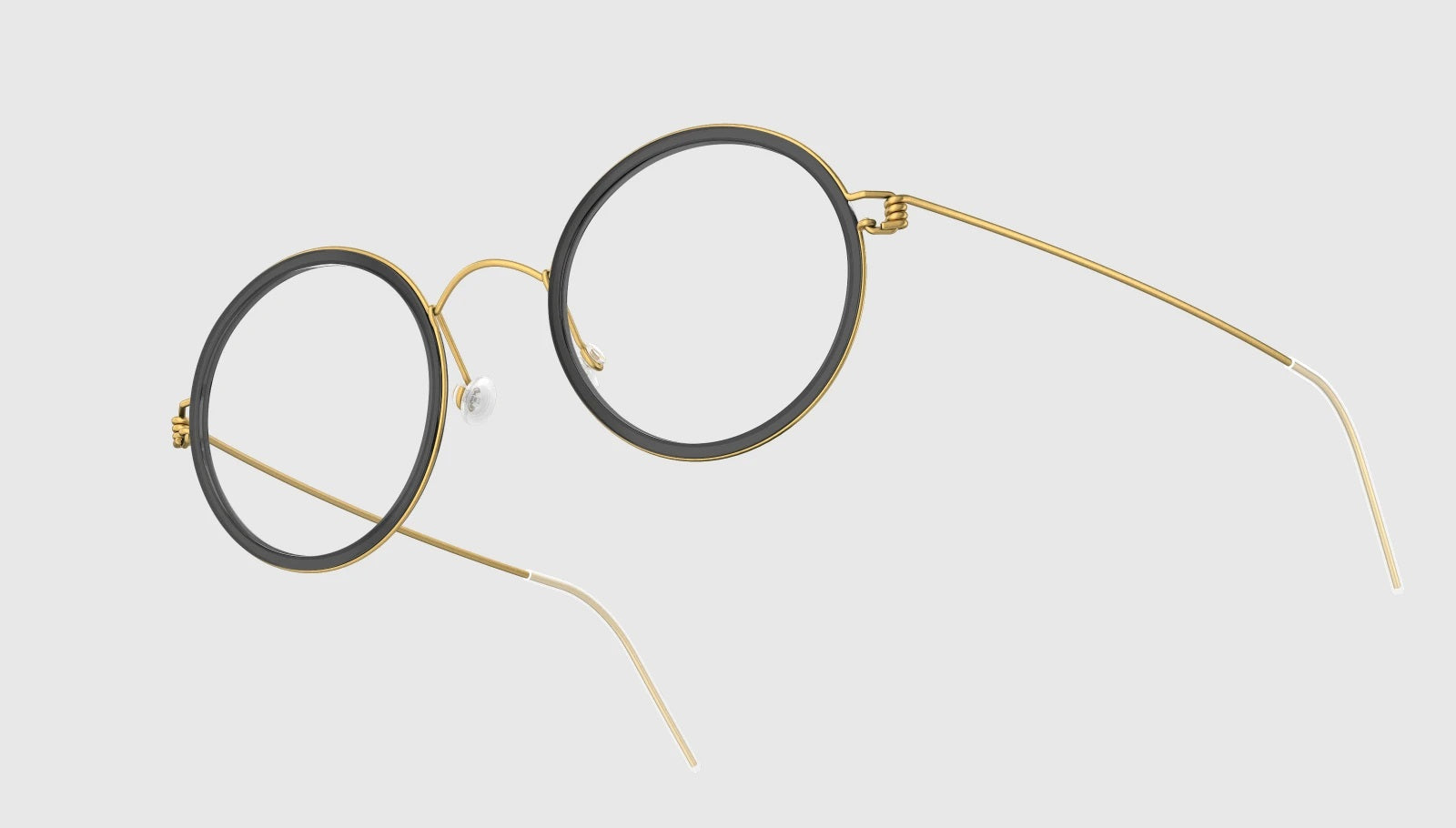 LINDBERG Air Titanium Rim Cameron — Gold frame with Polished Grey acetate inner rim — titanium eyeglasses — alternate view — official product render