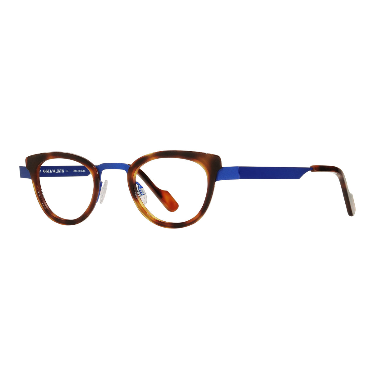 Anne Et Valentin FEIST Eyeglasses Purple/Brushed Brown 8A11 Side