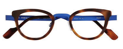 Anne Et Valentin FEIST Eyeglasses Purple/Brushed Brown 8A11 Front