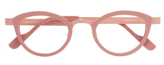 Anne Et Valentin FOSSETTE Eyeglasses Dusty Rose with Rose Gold Accents (20B28) Front