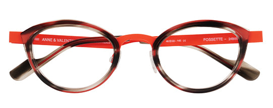 Anne Et Valentin FOSSETTE Eyeglasses Tortoise with Coral Bridge (24B05) Front
