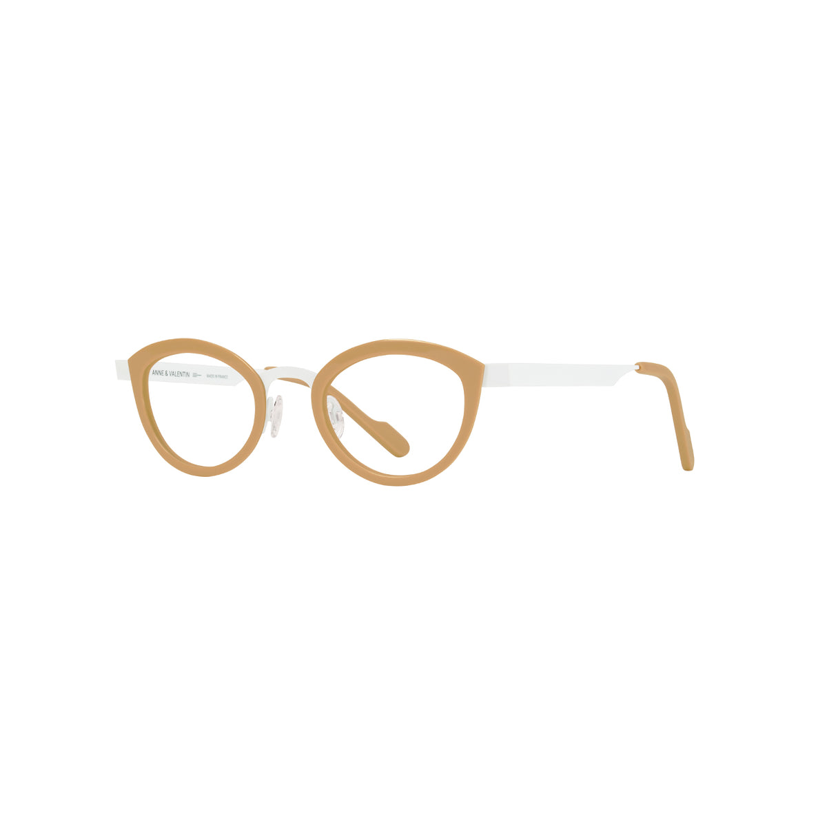 Anne Et Valentin FOSSETTE Eyeglasses Camel and Cream (25B26) Side