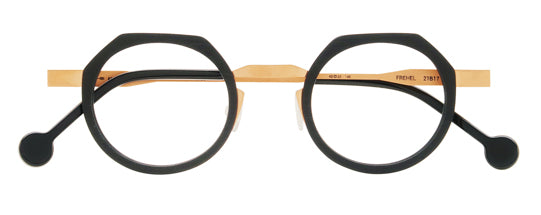 Anne Et Valentin FREHEL Eyeglasses Black with Warm Caramel Bridge (21B17) Front