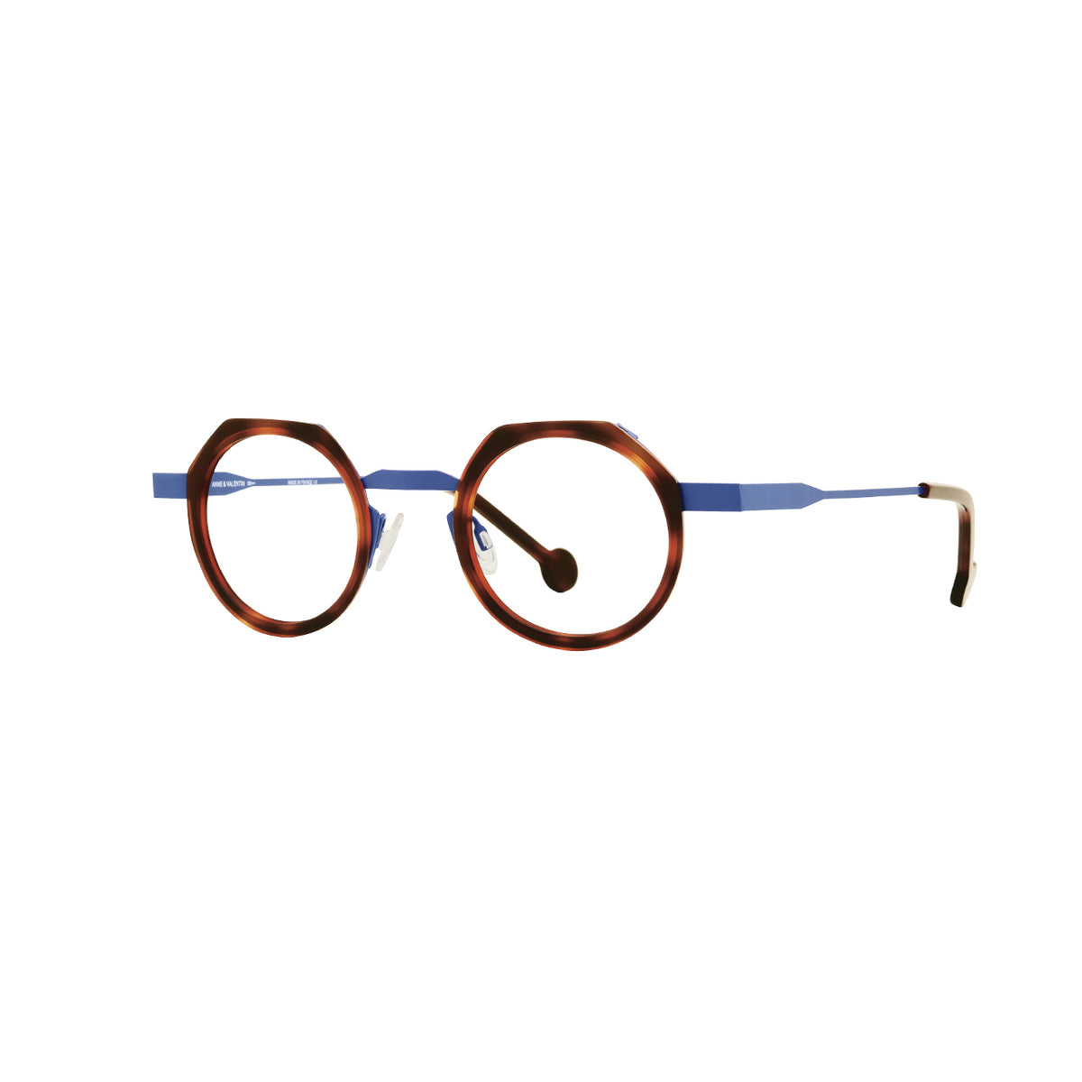 Anne Et Valentin FREHEL Eyeglasses Tortoise with Blue Bridge (24B11) Side