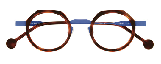 Anne Et Valentin FREHEL Eyeglasses Tortoise with Blue Bridge (24B11) Front