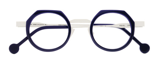 Anne Et Valentin FREHEL Eyeglasses Navy with Silver Bridge (24B22) Front