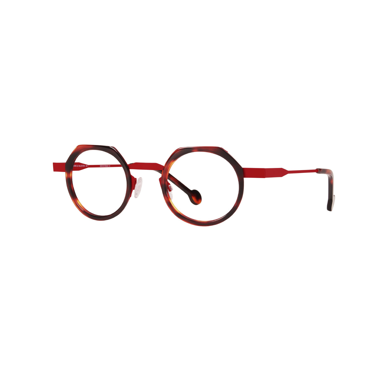 Anne Et Valentin FREHEL Eyeglasses Tortoise with Wine Bridge (26B11) Side