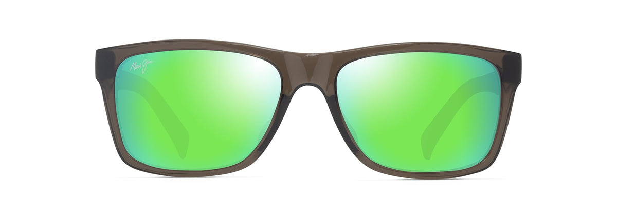 Maui Jim Kowelo sunglasses in Shiny Trans Dark Grey with Green, front view