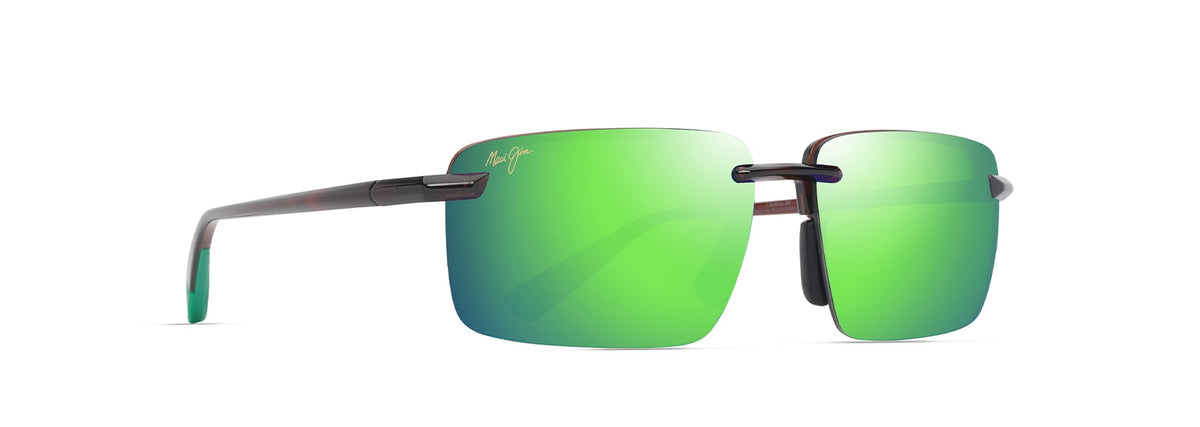 Maui Jim Laulima AF sunglasses in Shiny Trans Brown, angled view