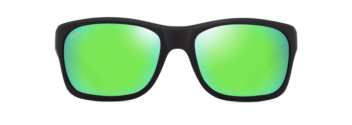 Maui Jim Ano Nui sunglasses in Matte Black White Green, front view