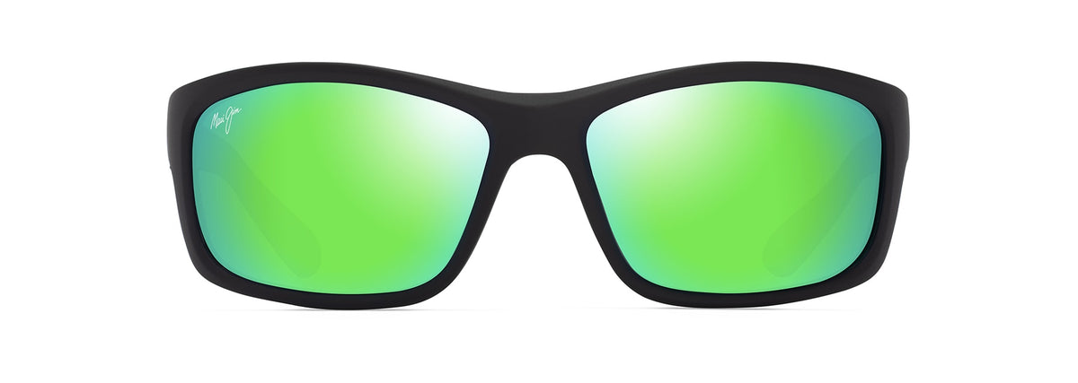 Maui Jim Kanaio Coast sunglasses in Matte Black with Green, front view