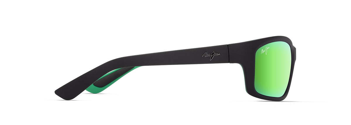 Maui Jim Kanaio Coast sunglasses in Matte Black with Green, side view