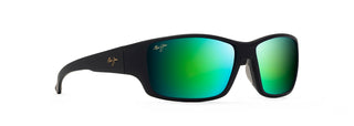 Maui Jim Local Kine sunglasses in Soft Black/Dark Trans. Green/Light Trans. Grey, angled view