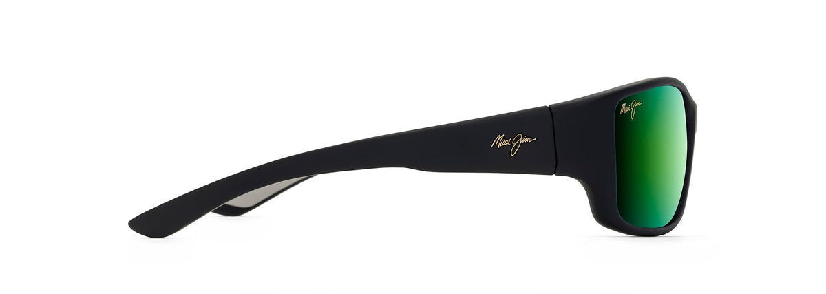 Maui Jim Local Kine sunglasses in Soft Black/Dark Trans. Green/Light Trans. Grey, side view