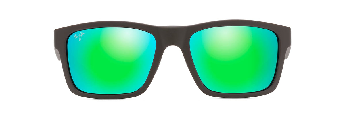 Maui Jim The Flats sunglasses in Matte Brown with Mint, front view