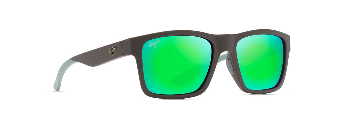 Maui Jim The Flats sunglasses in Matte Brown with Mint, angled view