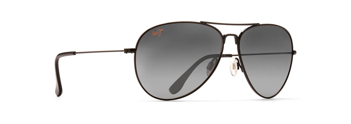 Maui Jim Mavericks sunglasses in Gloss Black, angled view