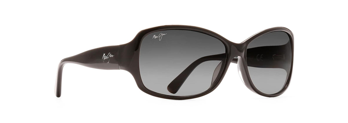 Maui Jim Nalani sunglasses in Gloss Black, angled view