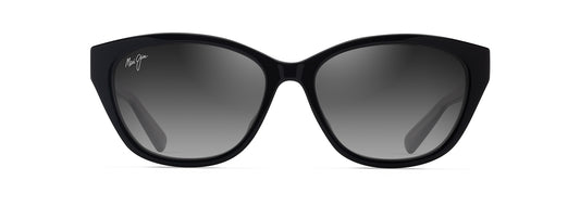 Maui Jim Punono sunglasses in Shiny Black, front view
