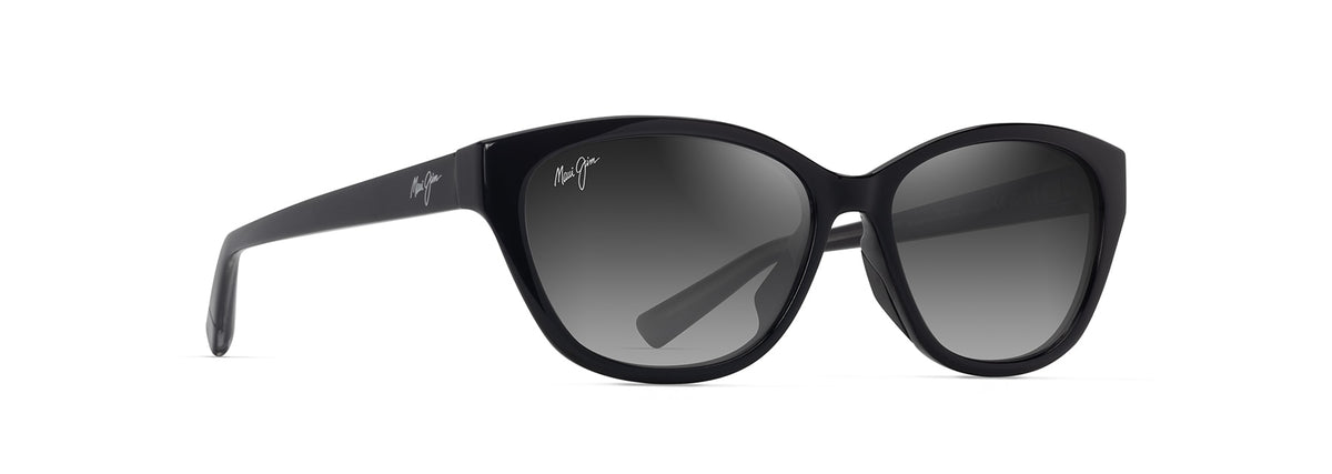 Maui Jim Punono sunglasses in Shiny Black, angled view
