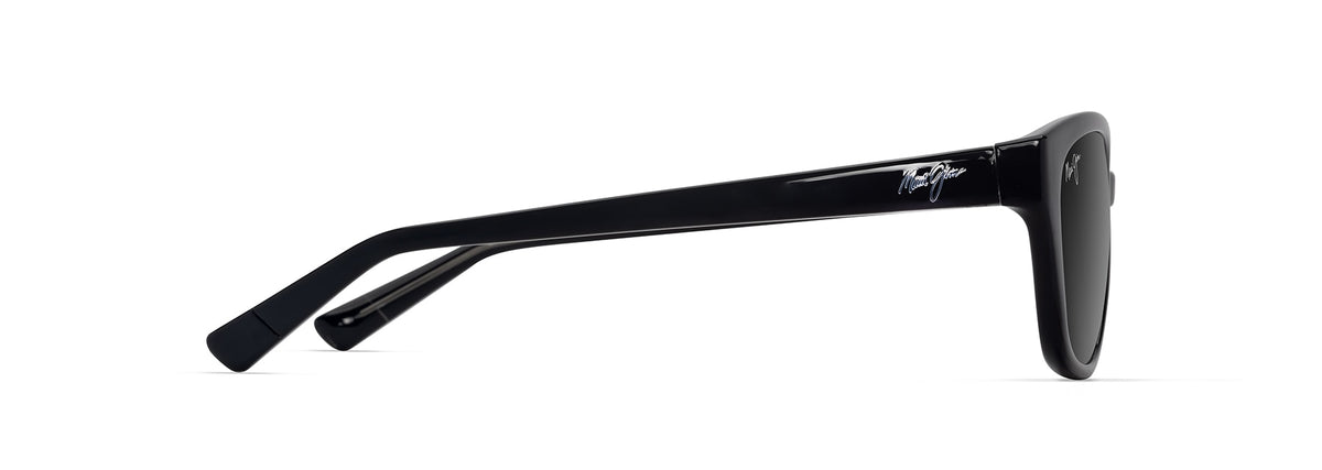 Maui Jim Punono sunglasses in Shiny Black, side view