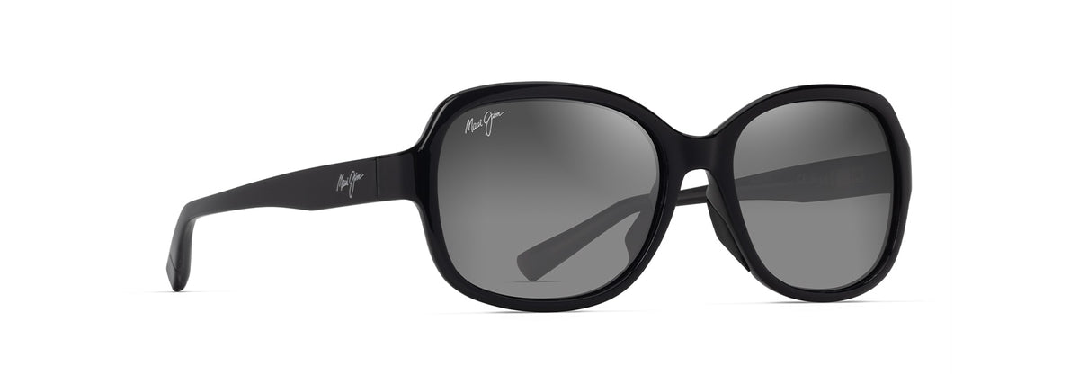 Maui Jim Hiluhilu sunglasses in Shiny Black, angled view