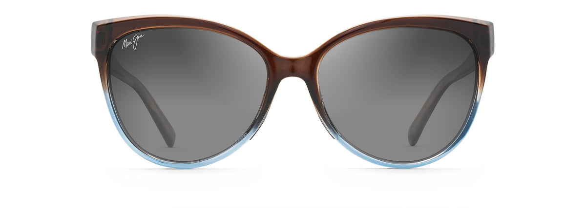 Maui Jim 'Olu'Olu sunglasses in Translucent Dark Chocolate with Blue, front view