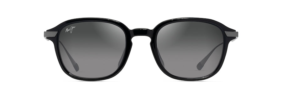 Maui Jim Ka'ouo Asian Fit Shiny Black with Gunmetal sunglasses - view | Gazal Eyecare, Roswell GA