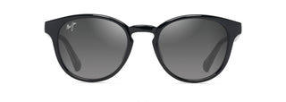 Maui Jim Hiehie sunglasses in Shiny Black w in Trans Light Grey, front view