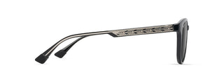 Maui Jim Hiehie sunglasses in Shiny Black w in Trans Light Grey, side view