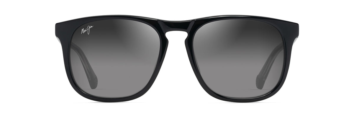 Maui Jim Kupa'a sunglasses in Shiny Black with Trans Light Grey, front view