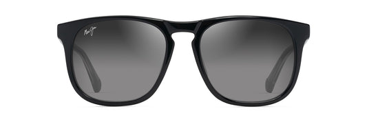 Maui Jim Kupa'a sunglasses in Shiny Black with Trans Light Grey, front view