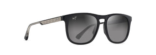 Maui Jim Kupa'a sunglasses in Shiny Black with Trans Light Grey, angled view