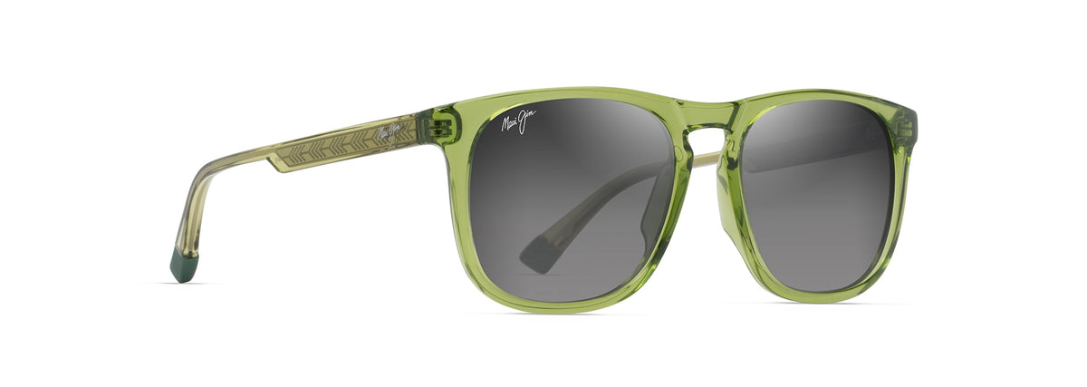 Maui Jim Kupa'a sunglasses in Shiny Grass Green, angled view