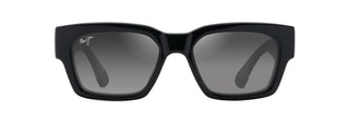 Maui Jim Kenui sunglasses in Shiny Black with Trans Light Grey, front view