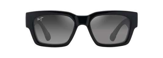 Maui Jim Kenui sunglasses in Shiny Black with Trans Light Grey, front view