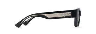 Maui Jim Kenui sunglasses in Shiny Black with Trans Light Grey, side view
