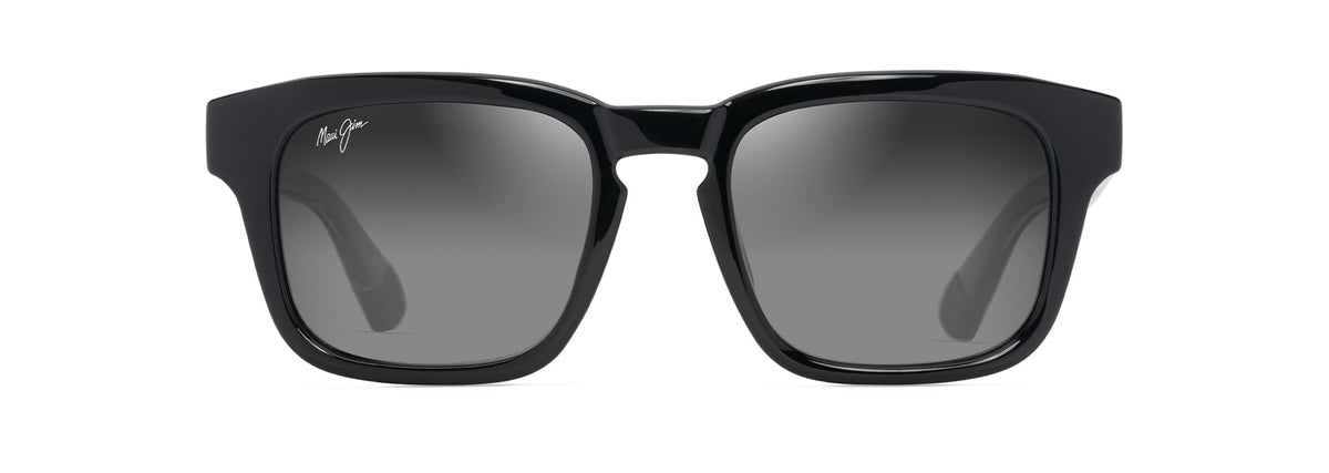 Maui Jim Maluhia sunglasses in Shiny Black with Trans Light Grey, front view