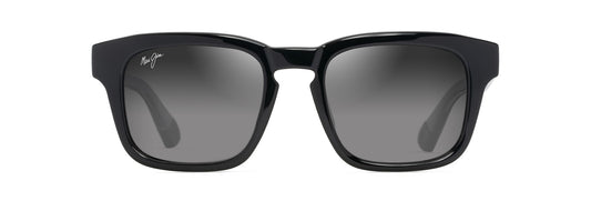 Maui Jim Maluhia sunglasses in Shiny Black with Trans Light Grey, front view