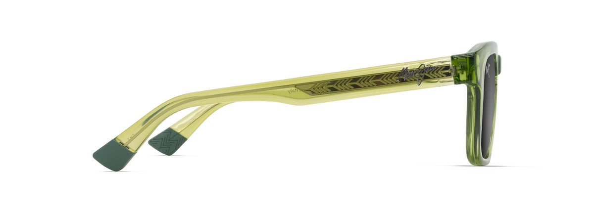 Maui Jim Maluhia sunglasses in Shiny Trans Grass Green, side view