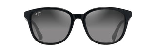 Maui Jim Ku'ikahi AF sunglasses in Shiny Black with Trans Light Grey, front view