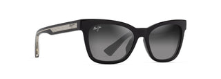 Maui Jim Hiwahiwa sunglasses in Shiny Black with Grey & Black, angled view