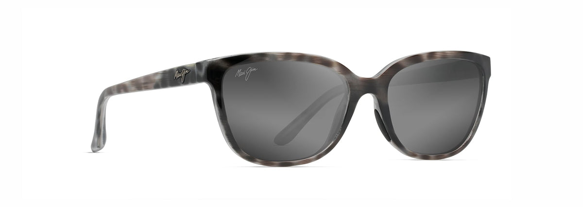 Maui Jim Honi sunglasses in Shiny Grey Tortoise Stripe, angled view