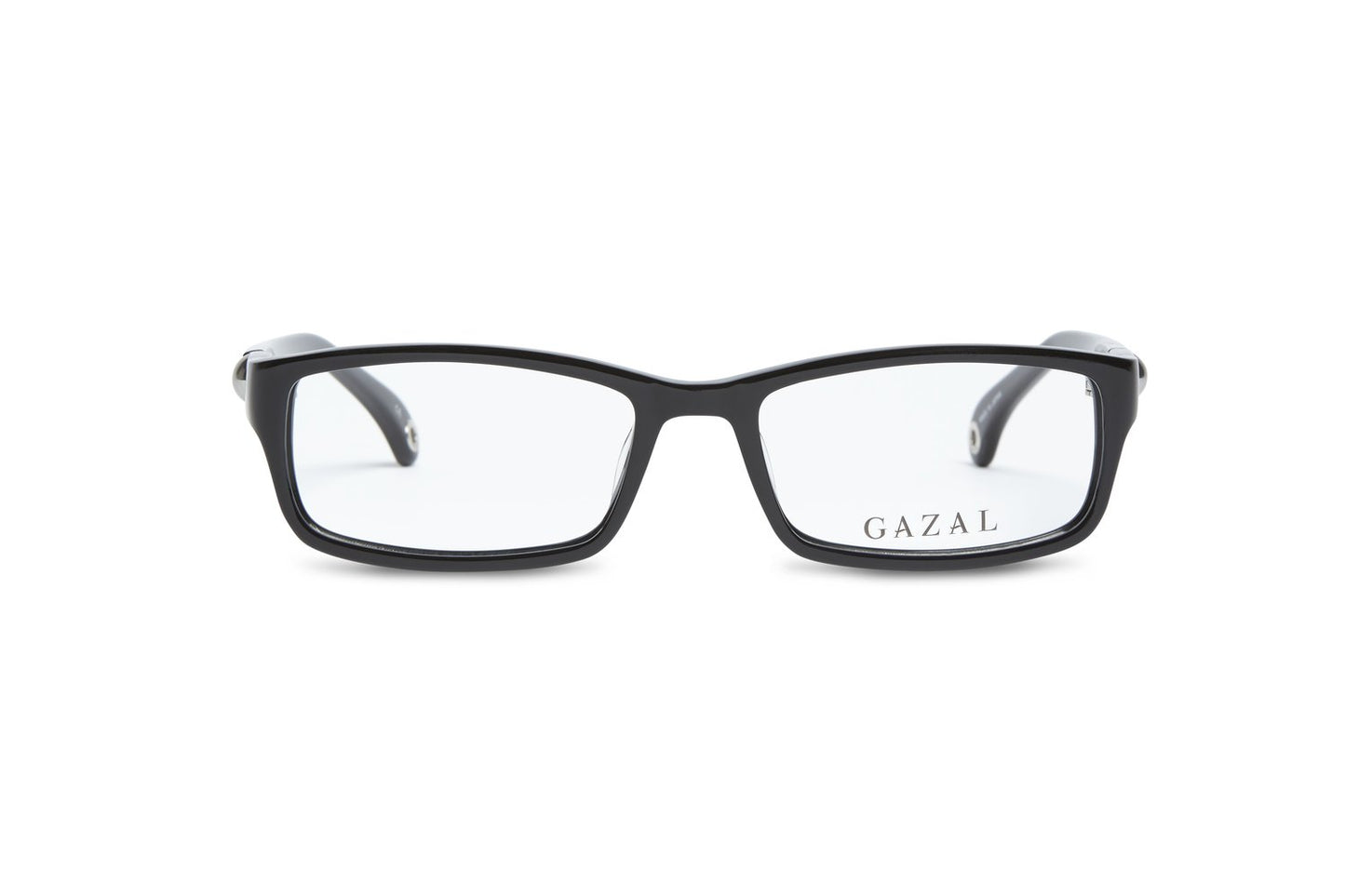 Gazal Bella Eyeglasses - Black Rectangular Front View - GAZAL Lens Etching - Legacy Collection - Gazal Eyecare