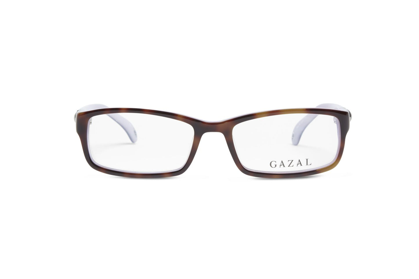 Gazal Bella Eyeglasses - Tortoise Rectangular Front View - GAZAL Lens Etching - Legacy Collection - Gazal Eyecare