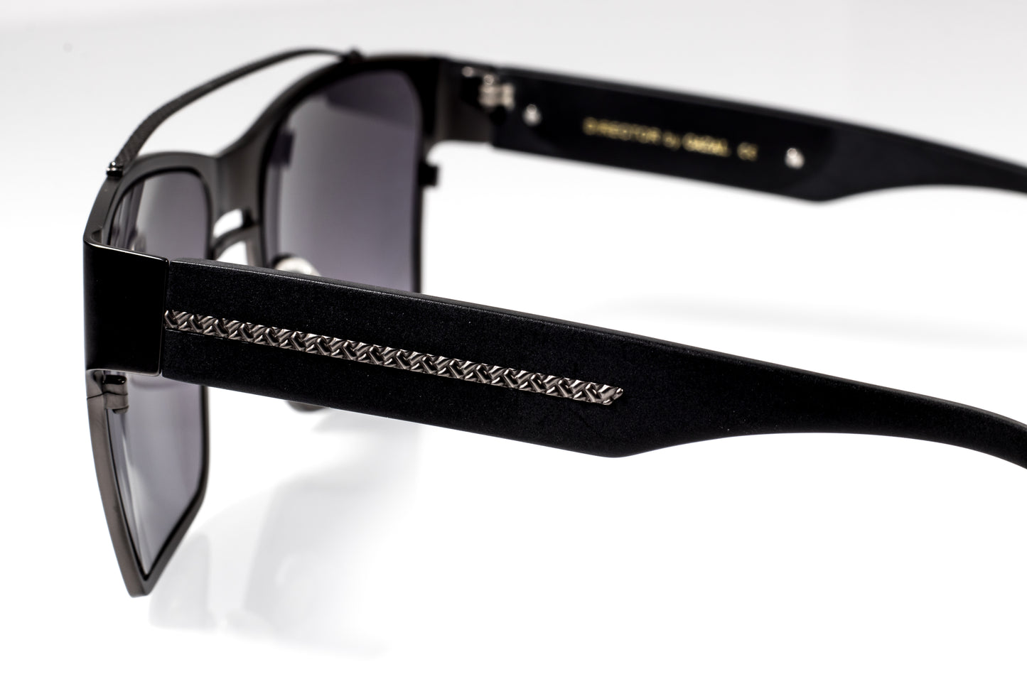 Gazal Director Sunglasses - Matte Black Temple Chain Detail Studio - Legacy Collection - Gazal Eyecare